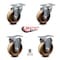 Service Caster 4 Inch High Temp Phenolic Wheel Swivel Top Plate Caster Set with 2 Rigid SCC SCC-20S414-PHRHT-TP2-2-R-2 - alternate 6